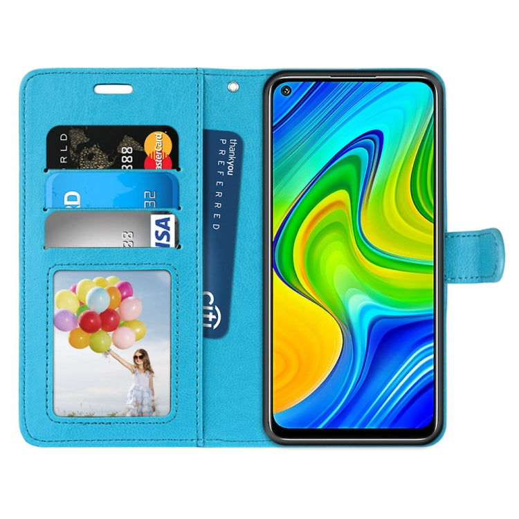 For Xiaomi Redmi 10X 4G / Redmi Note 9 Pure Color Horizontal Flip PU Leather Case with Holder & Card Slots & Wallet & Photo Frame