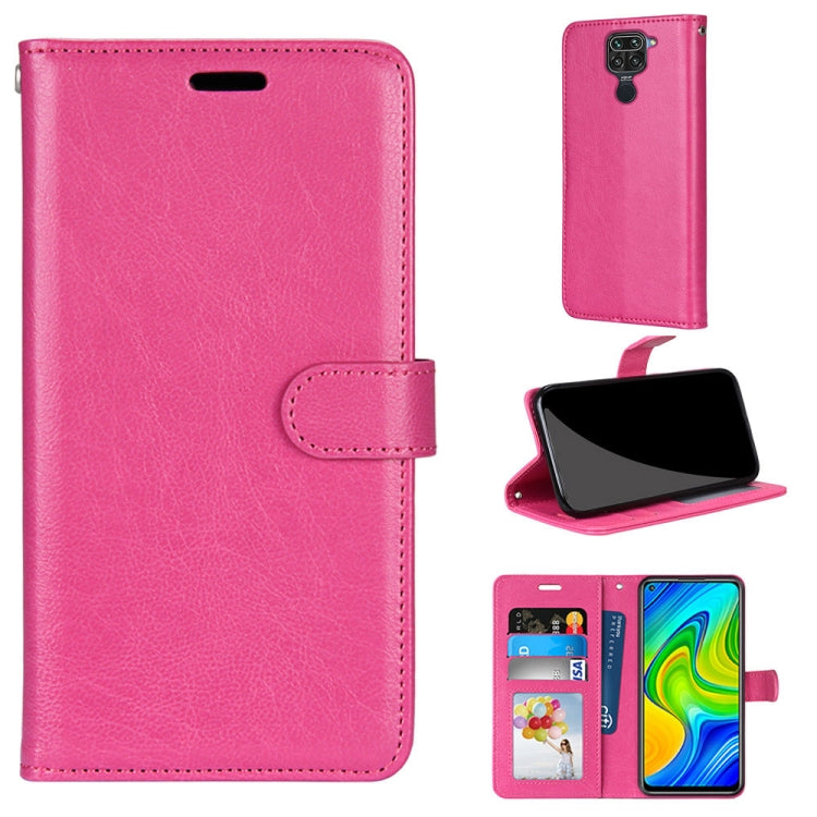 For Xiaomi Redmi 10X 4G / Redmi Note 9 Pure Color Horizontal Flip PU Leather Case with Holder & Card Slots & Wallet & Photo Frame