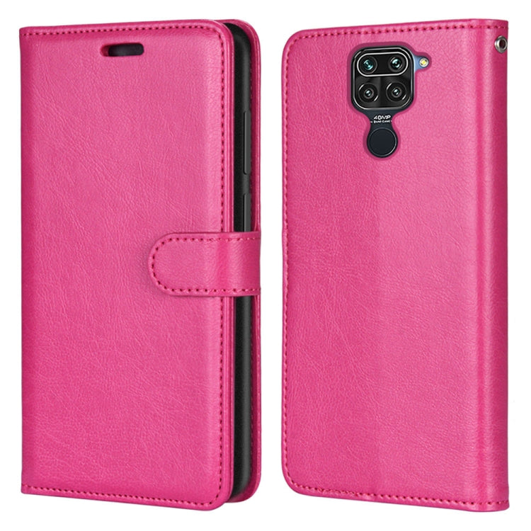 For Xiaomi Redmi 10X 4G / Redmi Note 9 Pure Color Horizontal Flip PU Leather Case with Holder & Card Slots & Wallet & Photo Frame