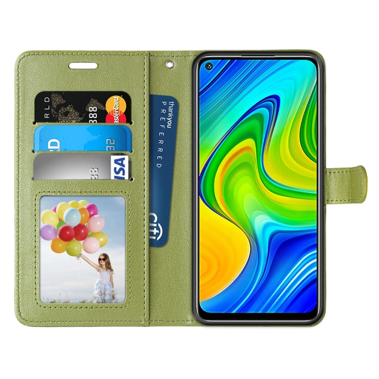 For Xiaomi Redmi 10X 4G / Redmi Note 9 Pure Color Horizontal Flip PU Leather Case with Holder & Card Slots & Wallet & Photo Frame