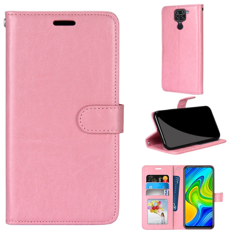 For Xiaomi Redmi 10X 4G / Redmi Note 9 Pure Color Horizontal Flip PU Leather Case with Holder & Card Slots & Wallet & Photo Frame