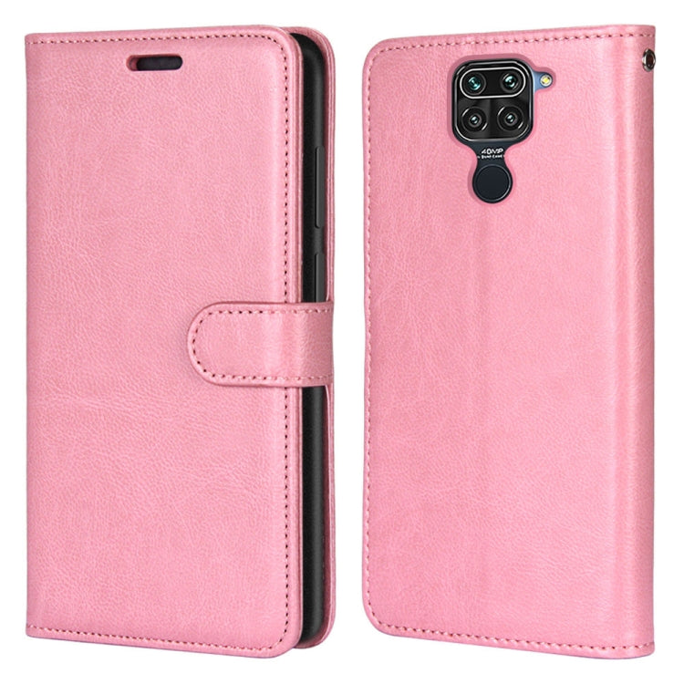 For Xiaomi Redmi 10X 4G / Redmi Note 9 Pure Color Horizontal Flip PU Leather Case with Holder & Card Slots & Wallet & Photo Frame