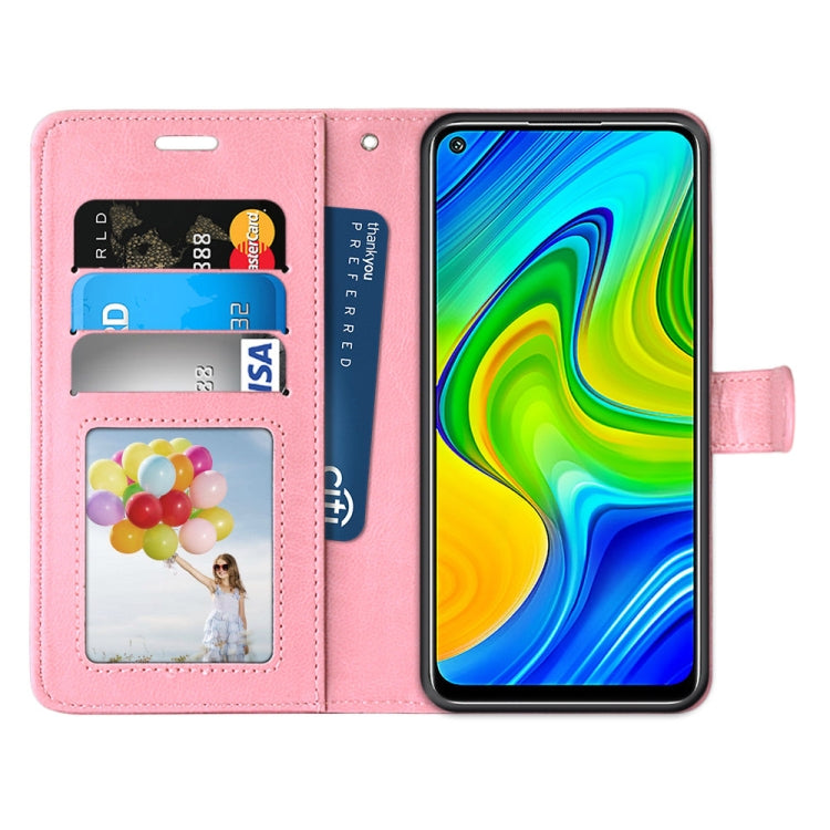 For Xiaomi Redmi 10X 4G / Redmi Note 9 Pure Color Horizontal Flip PU Leather Case with Holder & Card Slots & Wallet & Photo Frame