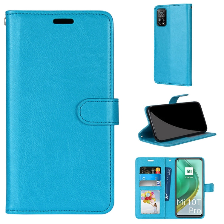 For Xiaomi Mi 10T 5G / 10T Pro 5G Pure Color Horizontal Flip PU Leather Case with Holder & Card Slots & Wallet & Photo Frame