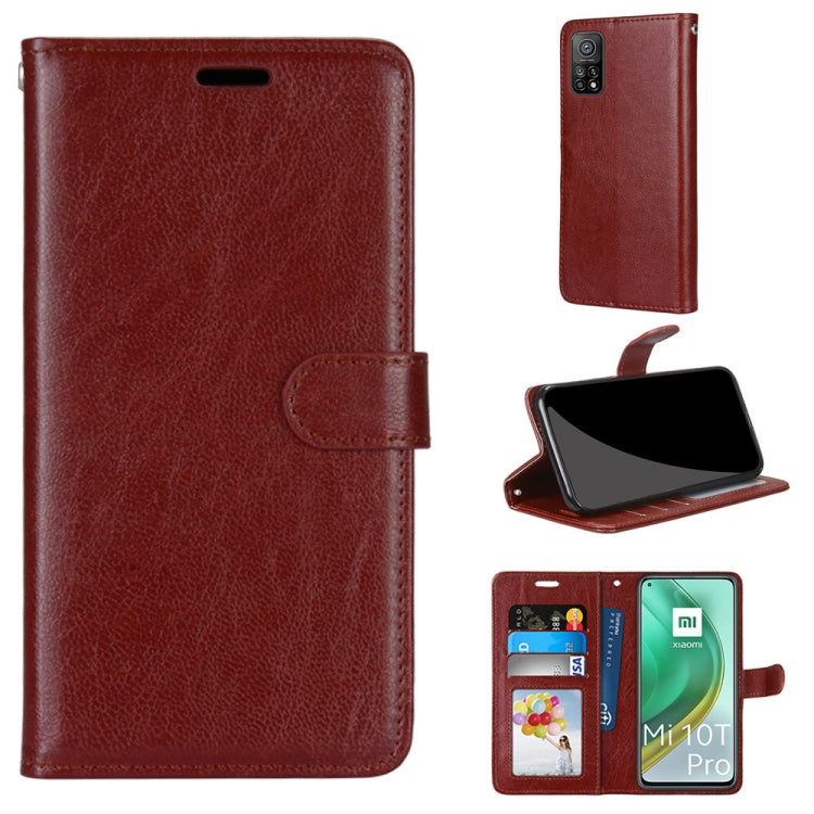 For Xiaomi Mi 10T 5G / 10T Pro 5G Pure Color Horizontal Flip PU Leather Case with Holder & Card Slots & Wallet & Photo Frame