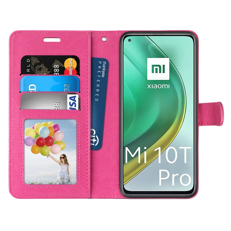 For Xiaomi Mi 10T 5G / 10T Pro 5G Pure Color Horizontal Flip PU Leather Case with Holder & Card Slots & Wallet & Photo Frame