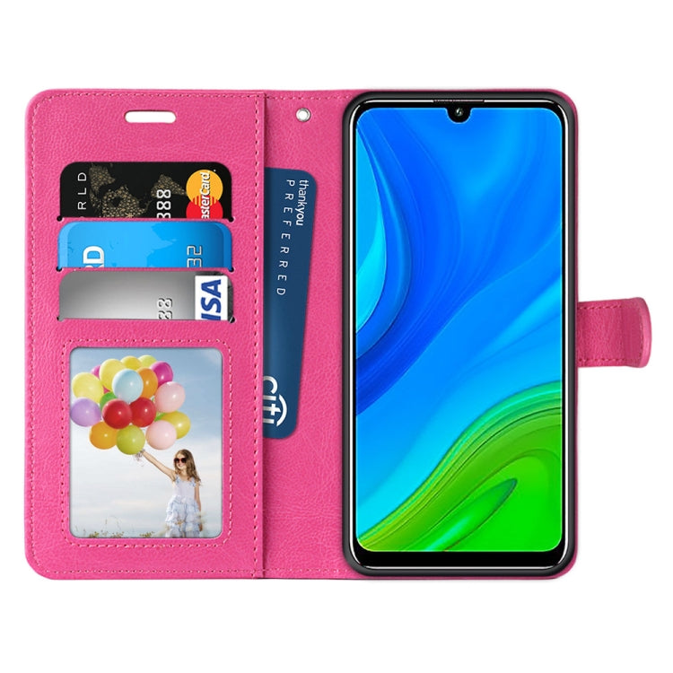 For Huawei P Smart 2020 Pure Color Horizontal Flip PU Leather Case with Holder & Card Slots & Wallet & Photo Frame