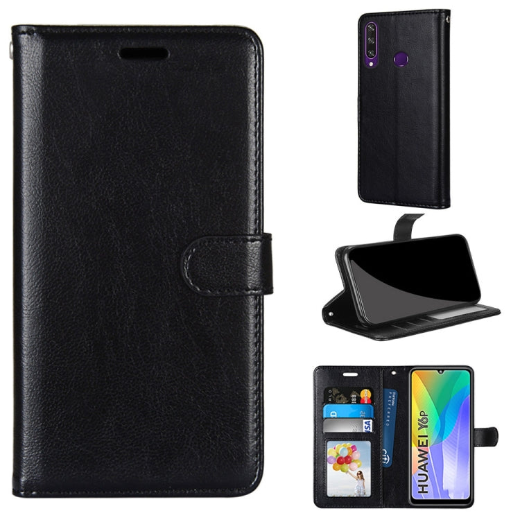 For Huawei Y6p Pure Color Horizontal Flip PU Leather Case with Holder & Card Slots & Wallet & Photo Frame