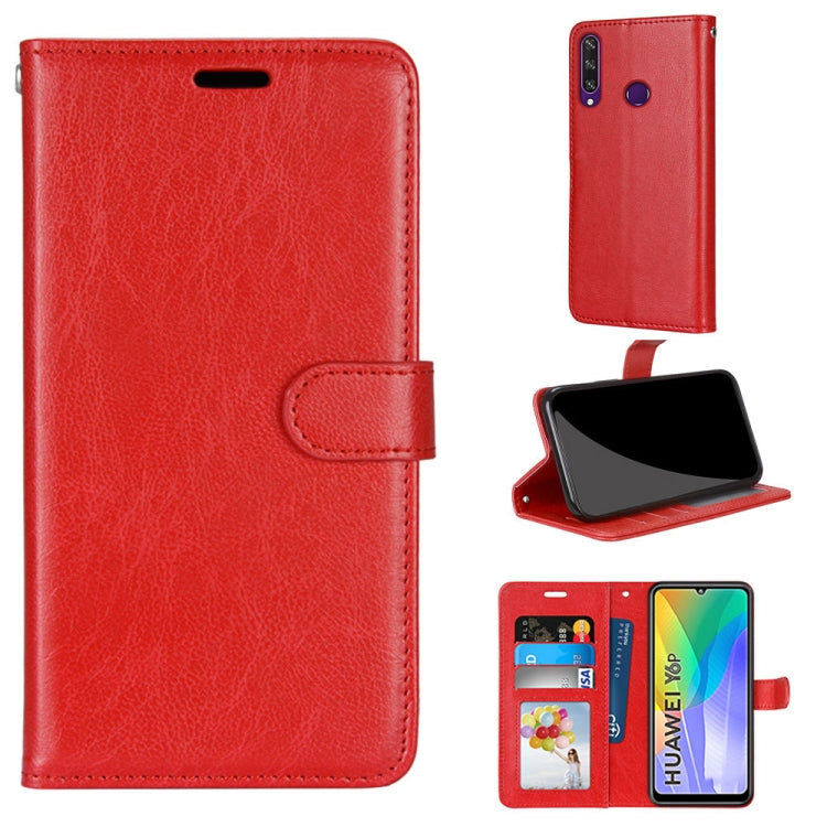 For Huawei Y6p Pure Color Horizontal Flip PU Leather Case with Holder & Card Slots & Wallet & Photo Frame