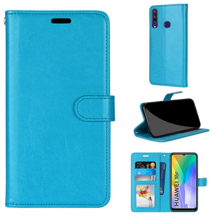 For Huawei Y6p Pure Color Horizontal Flip PU Leather Case with Holder & Card Slots & Wallet & Photo Frame