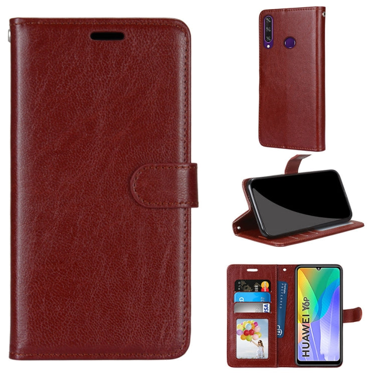 For Huawei Y6p Pure Color Horizontal Flip PU Leather Case with Holder & Card Slots & Wallet & Photo Frame