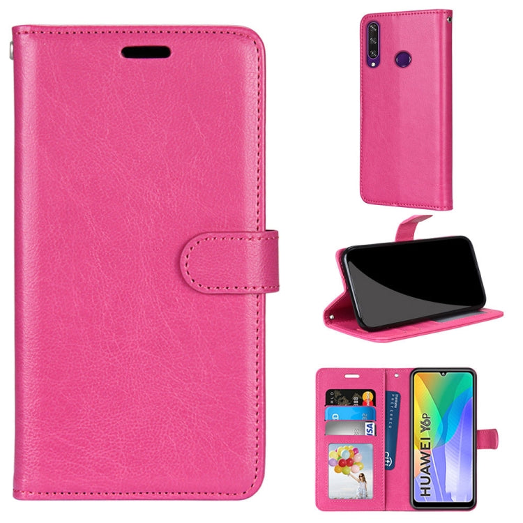 For Huawei Y6p Pure Color Horizontal Flip PU Leather Case with Holder & Card Slots & Wallet & Photo Frame
