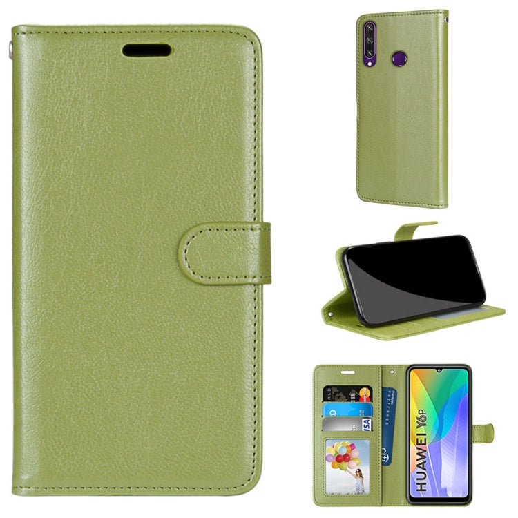 For Huawei Y6p Pure Color Horizontal Flip PU Leather Case with Holder & Card Slots & Wallet & Photo Frame