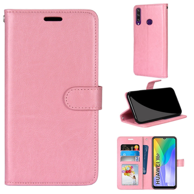 For Huawei Y6p Pure Color Horizontal Flip PU Leather Case with Holder & Card Slots & Wallet & Photo Frame