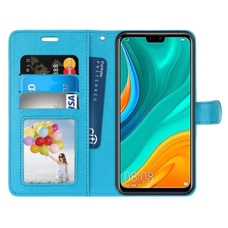 For Huawei Y8s Pure Color Horizontal Flip PU Leather Case with Holder & Card Slots & Wallet & Photo Frame