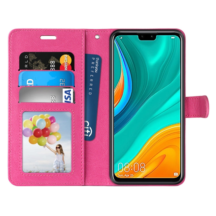 For Huawei Y8s Pure Color Horizontal Flip PU Leather Case with Holder & Card Slots & Wallet & Photo Frame