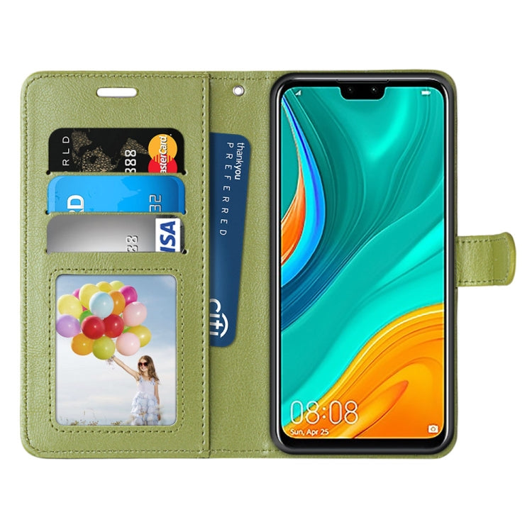 For Huawei Y8s Pure Color Horizontal Flip PU Leather Case with Holder & Card Slots & Wallet & Photo Frame