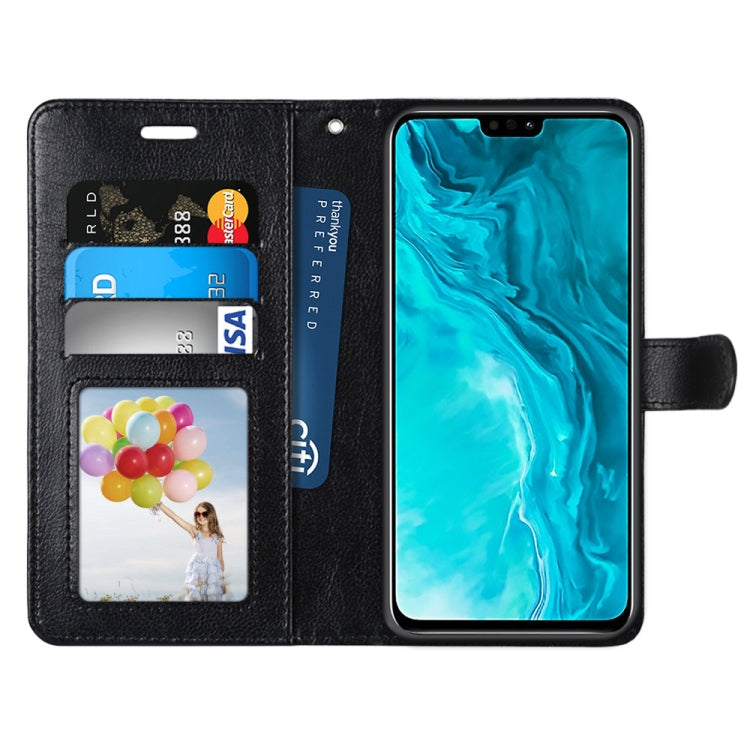 For Huawei Honor 9X Lite Pure Color Horizontal Flip PU Leather Case with Holder & Card Slots & Wallet & Photo Frame