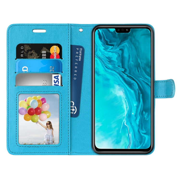 For Huawei Honor 9X Lite Pure Color Horizontal Flip PU Leather Case with Holder & Card Slots & Wallet & Photo Frame