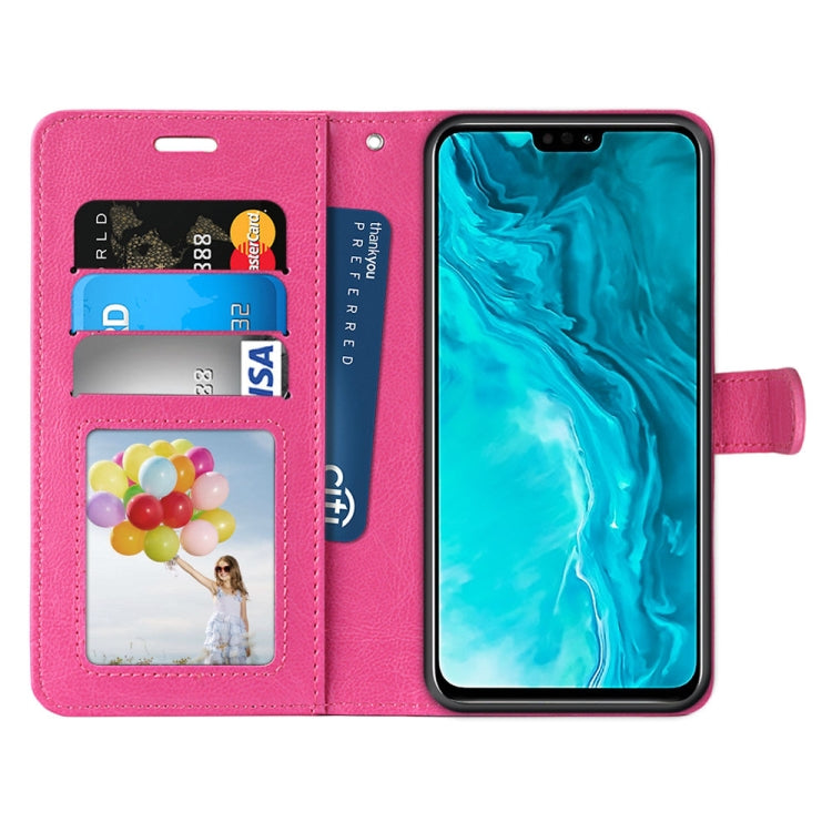 For Huawei Honor 9X Lite Pure Color Horizontal Flip PU Leather Case with Holder & Card Slots & Wallet & Photo Frame
