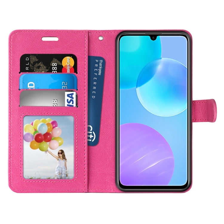 For Huawei Honor 30 Youth Pure Color Horizontal Flip PU Leather Case with Holder & Card Slots & Wallet & Photo Frame