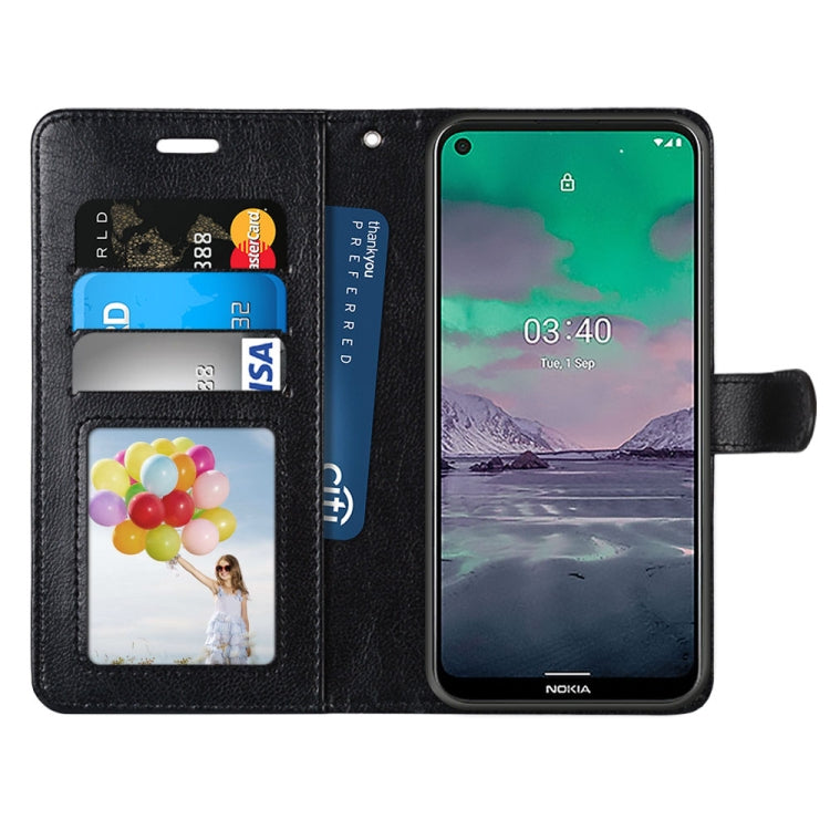 For Nokia 3.4 Pure Color Horizontal Flip PU Leather Case with Holder & Card Slots & Wallet & Photo Frame