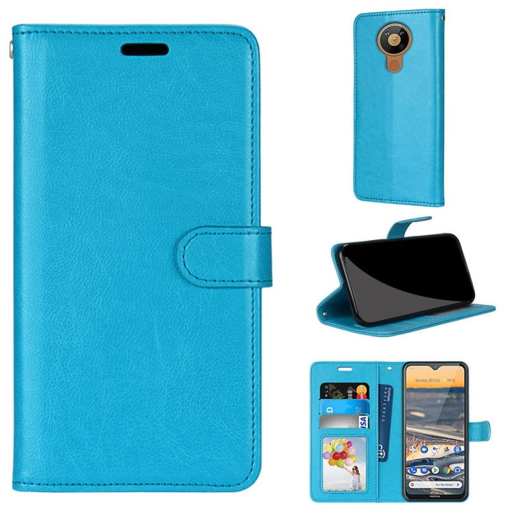 For Nokia 5.3 Pure Color Horizontal Flip PU Leather Case with Holder & Card Slots & Wallet & Photo Frame