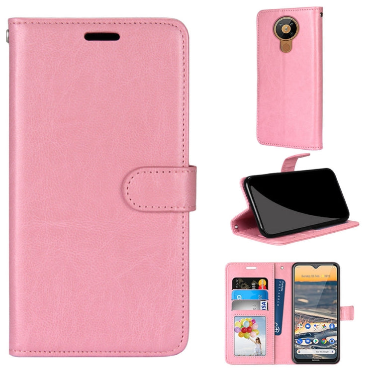 For Nokia 5.3 Pure Color Horizontal Flip PU Leather Case with Holder & Card Slots & Wallet & Photo Frame