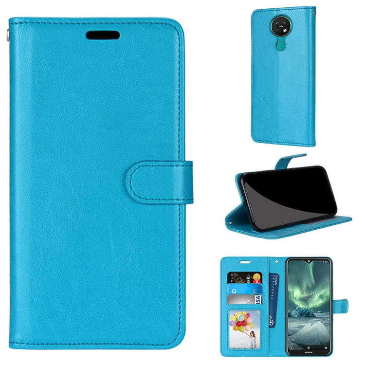 For Nokia 7.2 Pure Color Horizontal Flip PU Leather Case with Holder & Card Slots & Wallet & Photo Frame