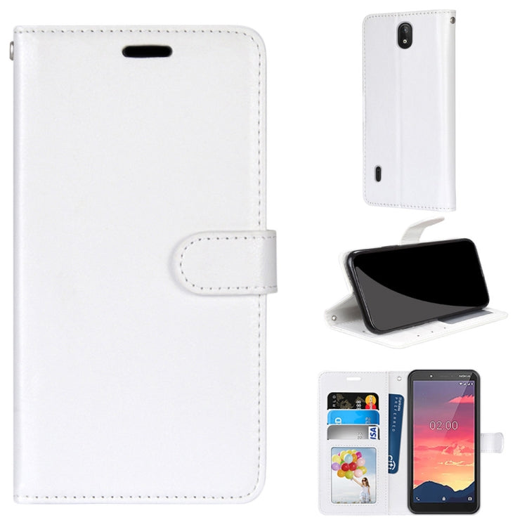 For Nokia C2 Pure Color Horizontal Flip PU Leather Case with Holder & Card Slots & Wallet & Photo Frame