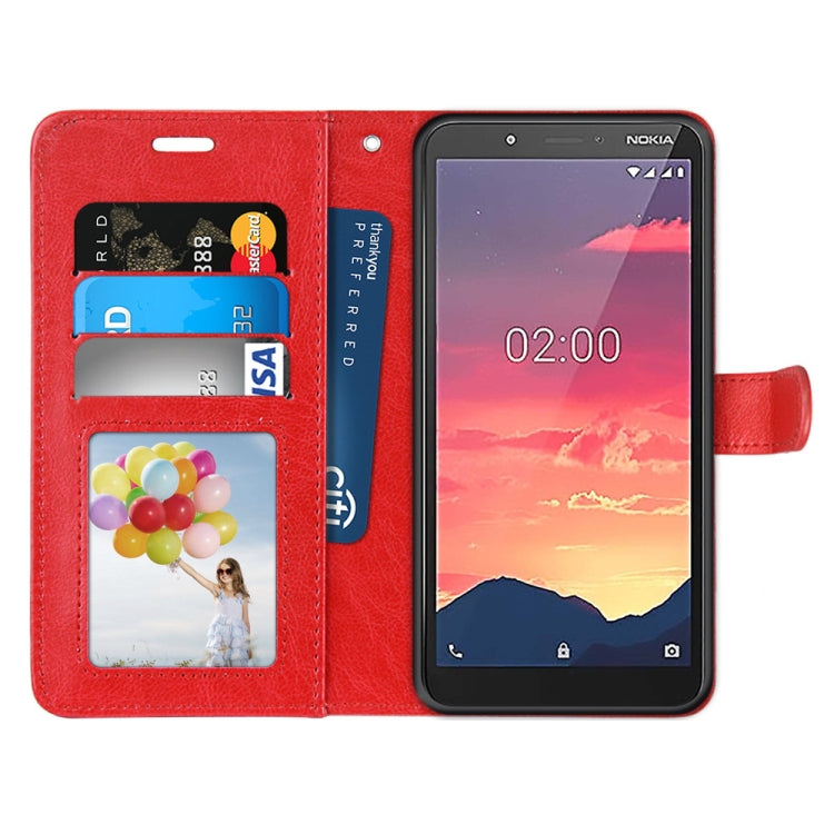 For Nokia C2 Pure Color Horizontal Flip PU Leather Case with Holder & Card Slots & Wallet & Photo Frame