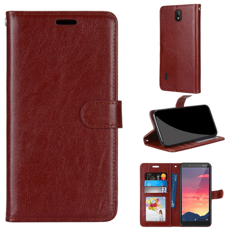 For Nokia C2 Pure Color Horizontal Flip PU Leather Case with Holder & Card Slots & Wallet & Photo Frame