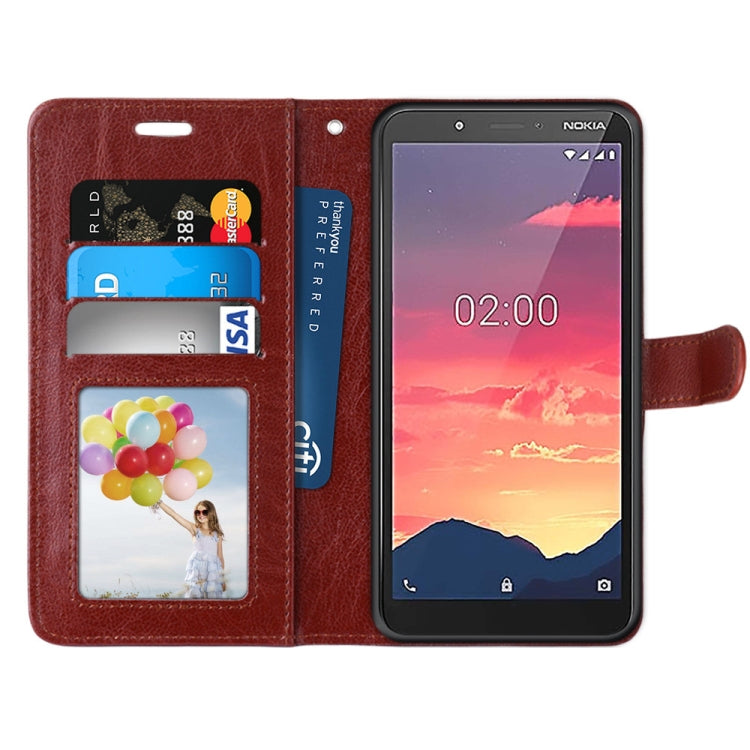 For Nokia C2 Pure Color Horizontal Flip PU Leather Case with Holder & Card Slots & Wallet & Photo Frame