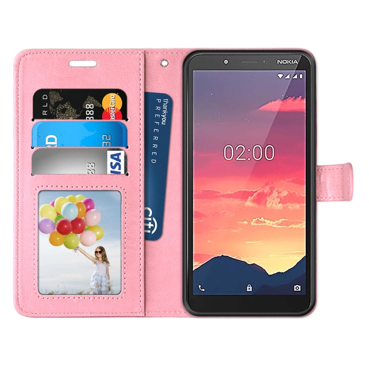 For Nokia C2 Pure Color Horizontal Flip PU Leather Case with Holder & Card Slots & Wallet & Photo Frame