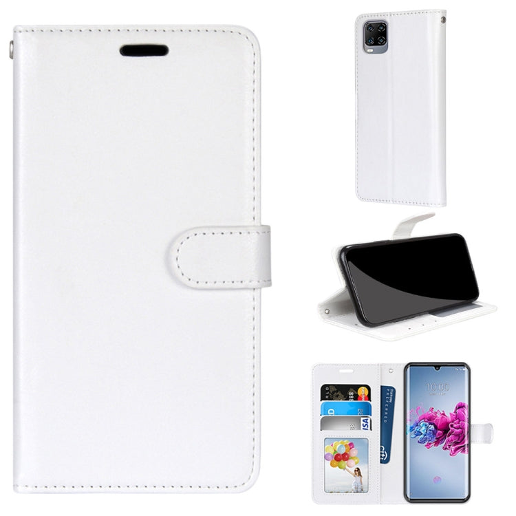 For ZTE Axon 11 5G Pure Color Horizontal Flip PU Leather Case with Holder & Card Slots & Wallet & Photo Frame