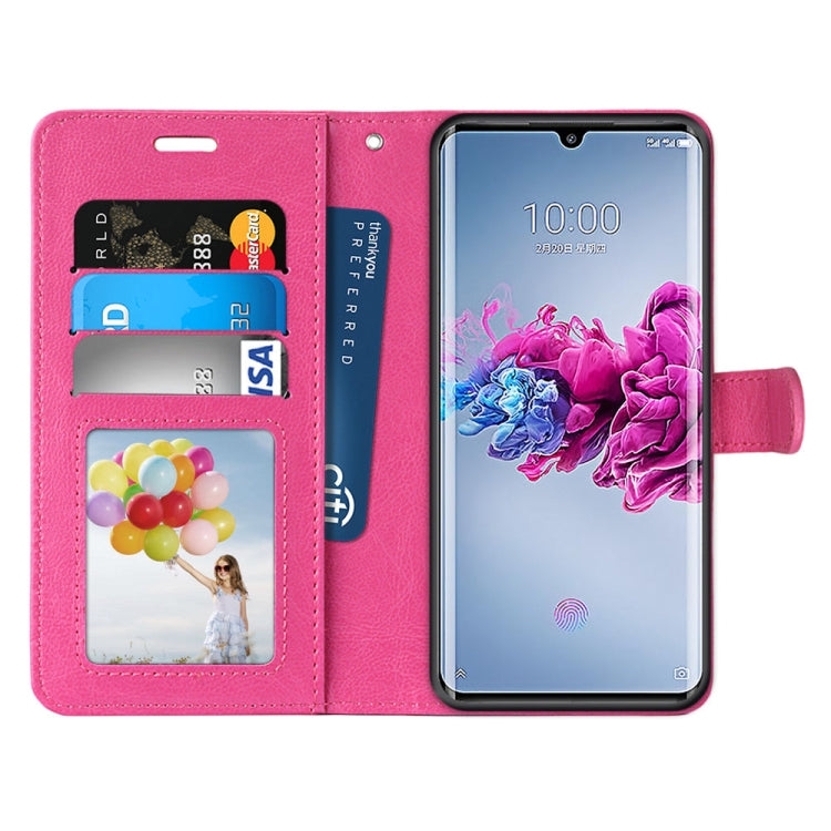 For ZTE Axon 11 5G Pure Color Horizontal Flip PU Leather Case with Holder & Card Slots & Wallet & Photo Frame