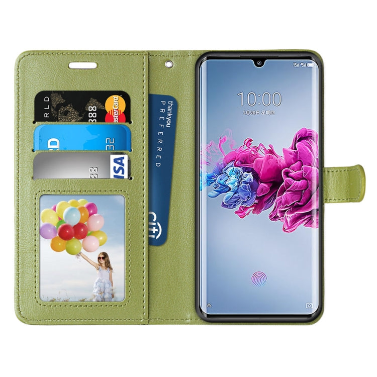 For ZTE Axon 11 5G Pure Color Horizontal Flip PU Leather Case with Holder & Card Slots & Wallet & Photo Frame