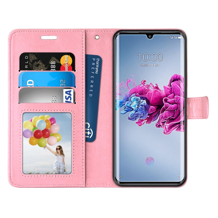 For ZTE Axon 11 5G Pure Color Horizontal Flip PU Leather Case with Holder & Card Slots & Wallet & Photo Frame