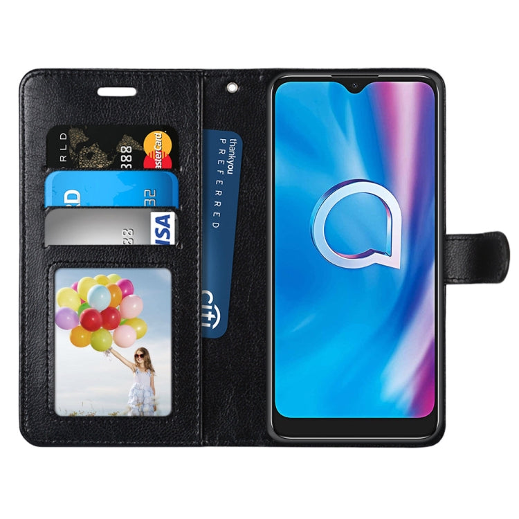 For Alcatel 1SE 2020 Pure Color Horizontal Flip PU Leather Case with Holder & Card Slots & Wallet & Photo Frame