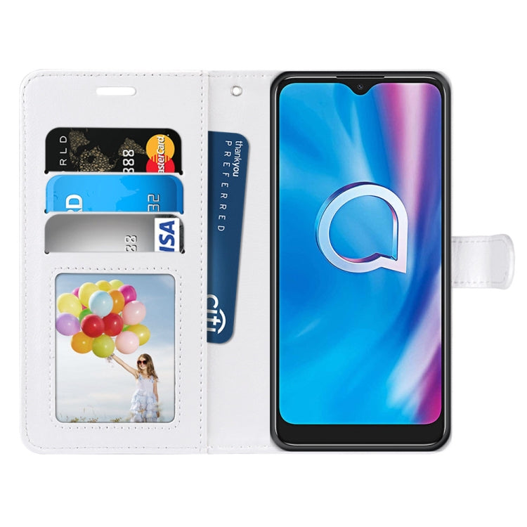 For Alcatel 1SE 2020 Pure Color Horizontal Flip PU Leather Case with Holder & Card Slots & Wallet & Photo Frame