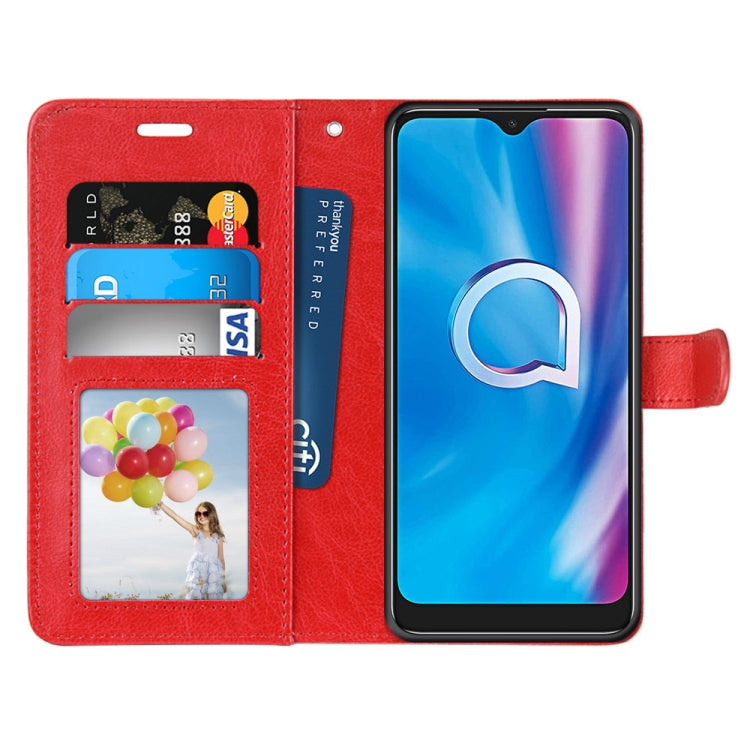 For Alcatel 1SE 2020 Pure Color Horizontal Flip PU Leather Case with Holder & Card Slots & Wallet & Photo Frame