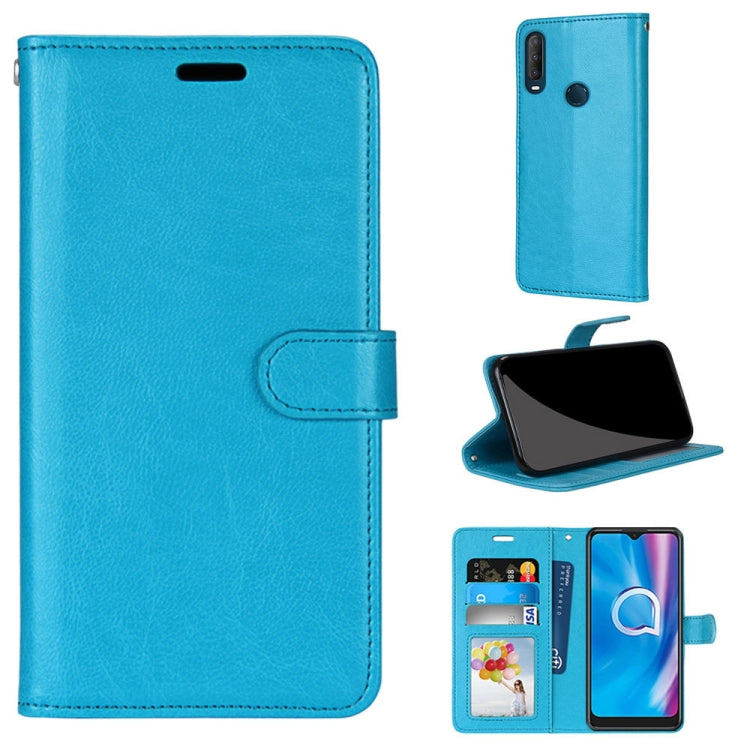 For Alcatel 1SE 2020 Pure Color Horizontal Flip PU Leather Case with Holder & Card Slots & Wallet & Photo Frame