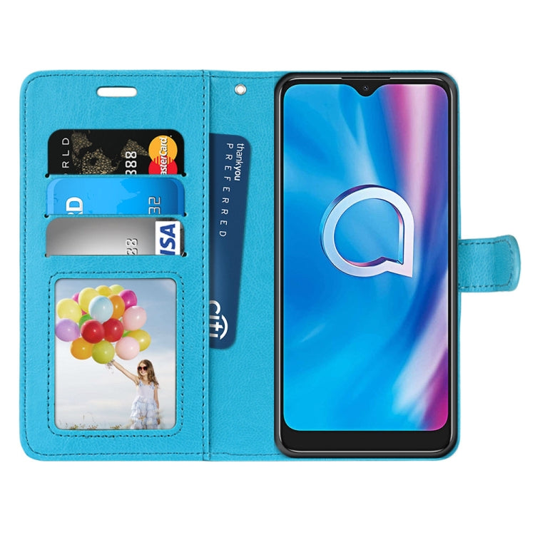 For Alcatel 1SE 2020 Pure Color Horizontal Flip PU Leather Case with Holder & Card Slots & Wallet & Photo Frame