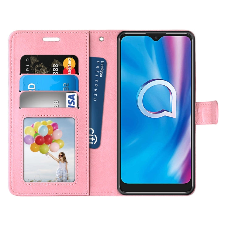 For Alcatel 1SE 2020 Pure Color Horizontal Flip PU Leather Case with Holder & Card Slots & Wallet & Photo Frame