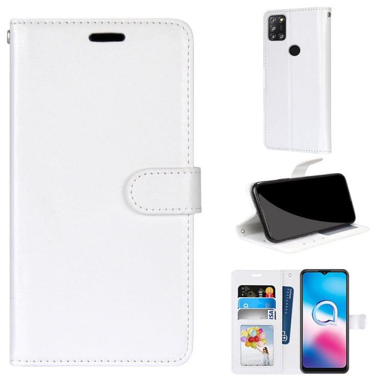 For Alcatel 3X (2020) Pure Color Horizontal Flip PU Leather Case with Holder & Card Slots & Wallet & Photo Frame