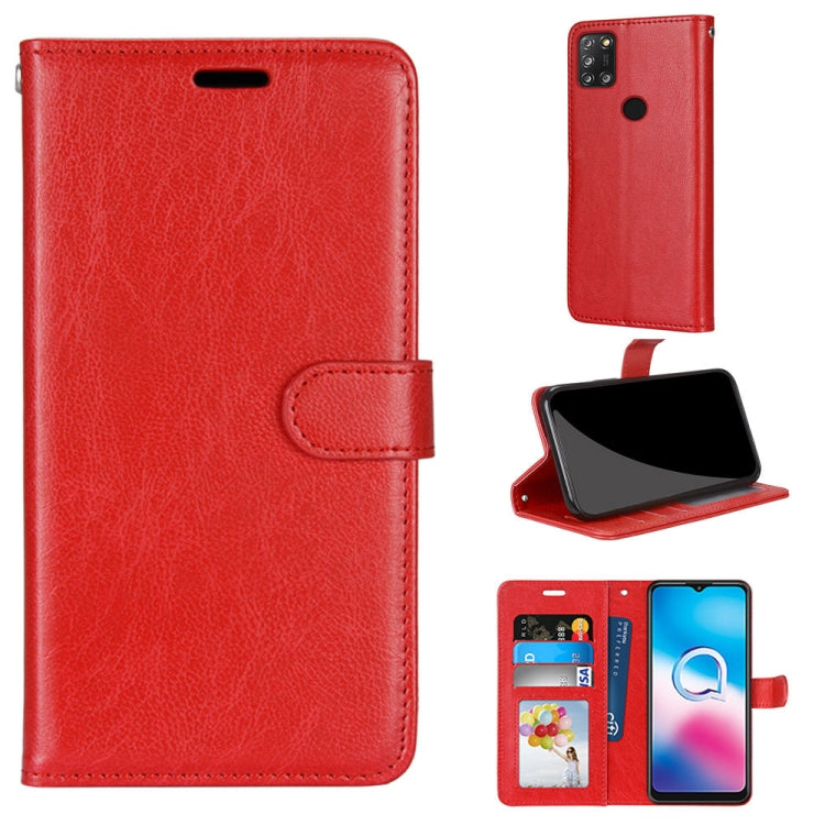 For Alcatel 3X (2020) Pure Color Horizontal Flip PU Leather Case with Holder & Card Slots & Wallet & Photo Frame