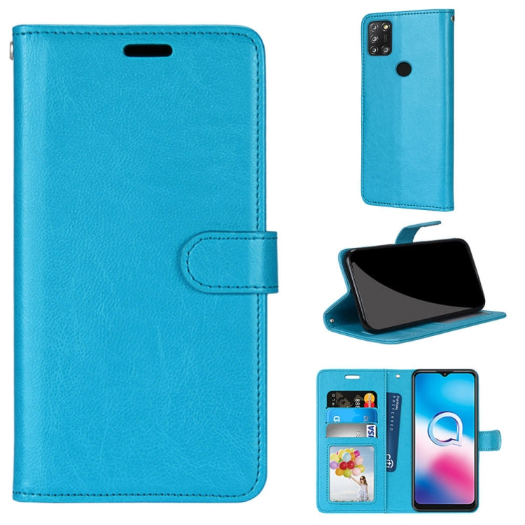 For Alcatel 3X (2020) Pure Color Horizontal Flip PU Leather Case with Holder & Card Slots & Wallet & Photo Frame