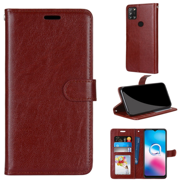 For Alcatel 3X (2020) Pure Color Horizontal Flip PU Leather Case with Holder & Card Slots & Wallet & Photo Frame