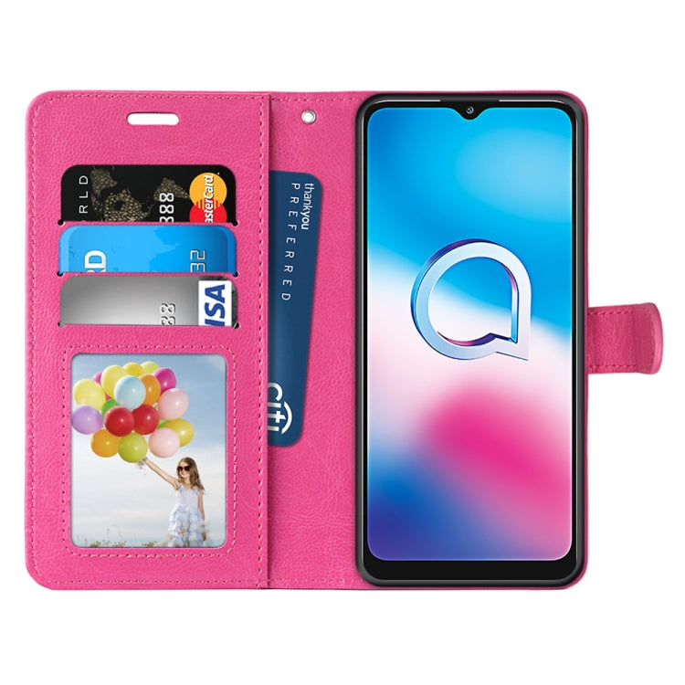 For Alcatel 3X (2020) Pure Color Horizontal Flip PU Leather Case with Holder & Card Slots & Wallet & Photo Frame