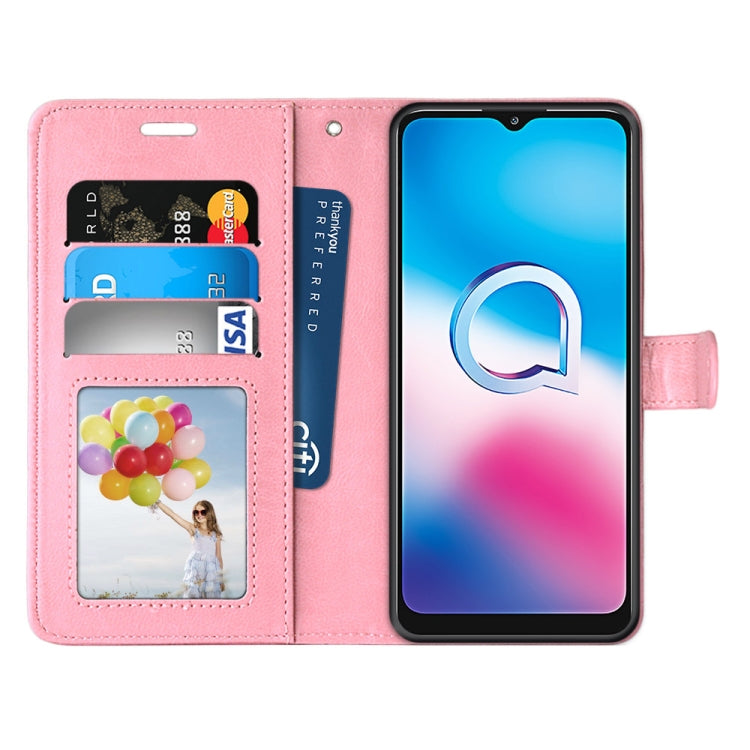 For Alcatel 3X (2020) Pure Color Horizontal Flip PU Leather Case with Holder & Card Slots & Wallet & Photo Frame